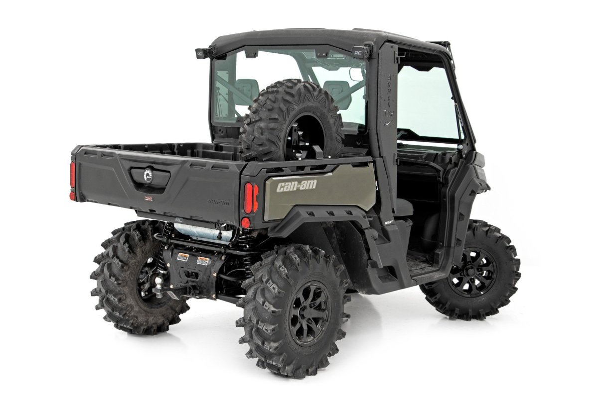 Can-Am Defender MAX HD10 Spare Tire Carrier - Bed Side Mount - Rough Country - Black - '17-'23